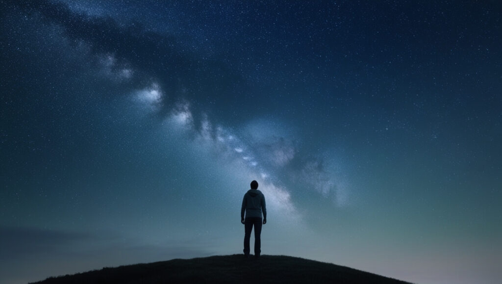Spiritual is finding peace while gazing at the stars in quiet